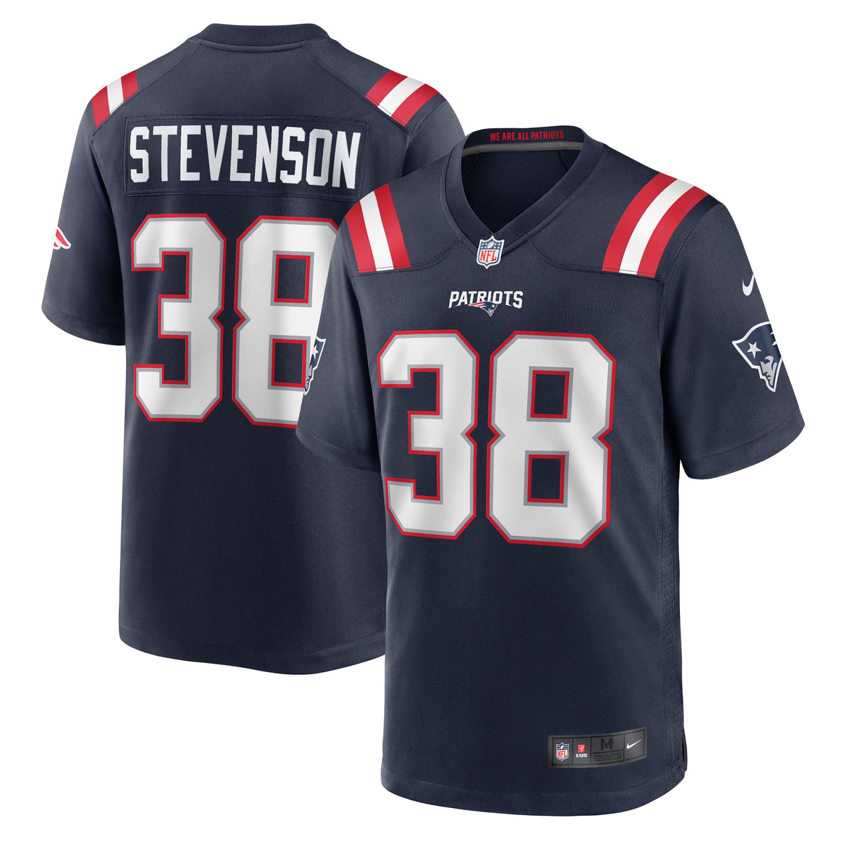 New England Patriots Rhamondre Stevenson Nike Navy Game Jersey