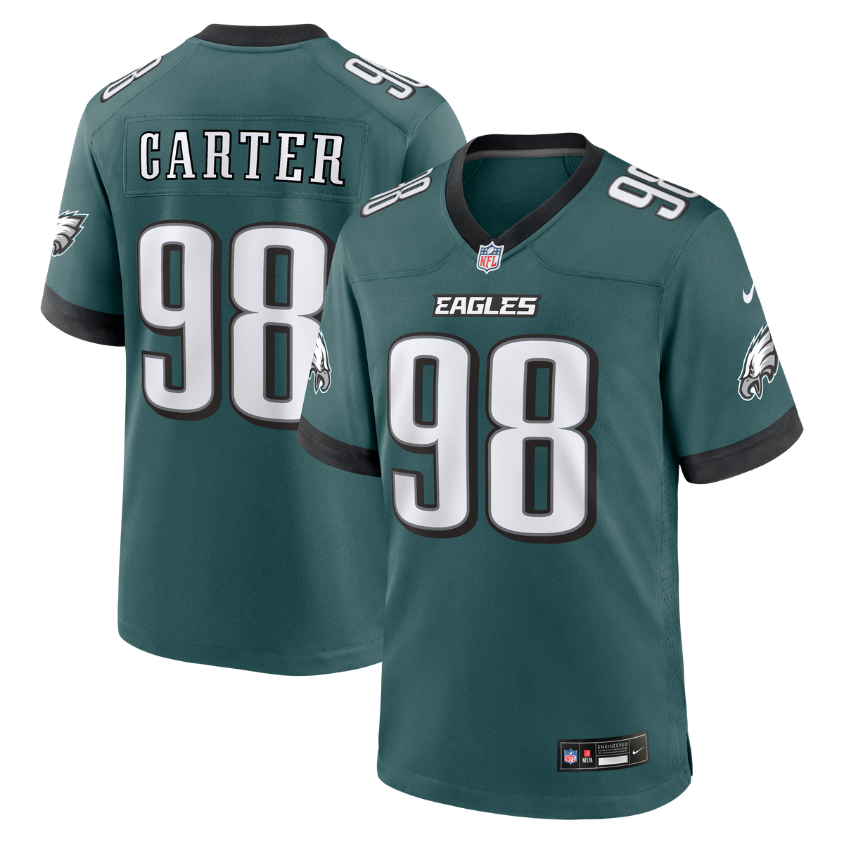 Philadelphia Eagles Jalen Carter Nike White Game Jersey