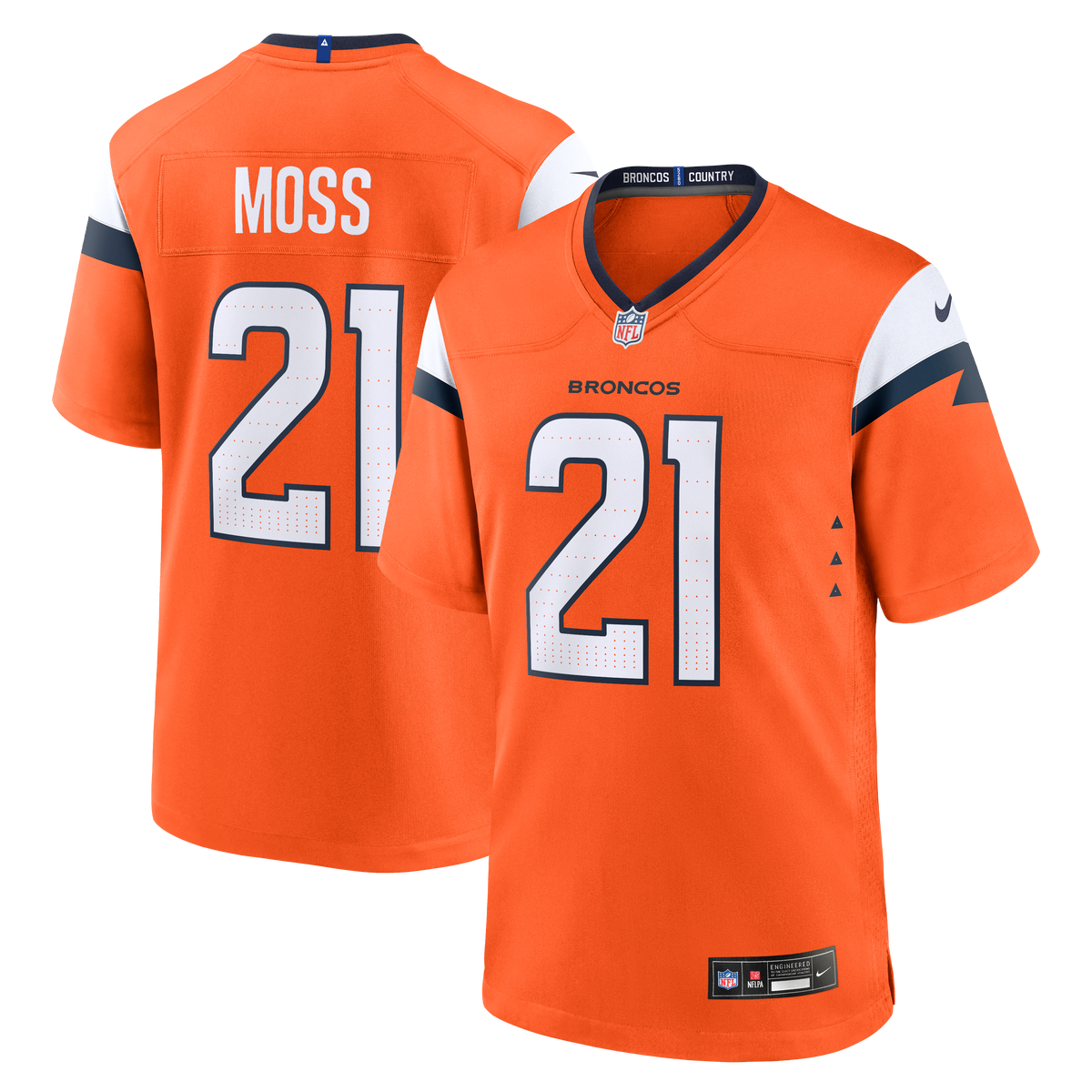 Denver Broncos Riley Moss Nike Orange Team Game Jersey